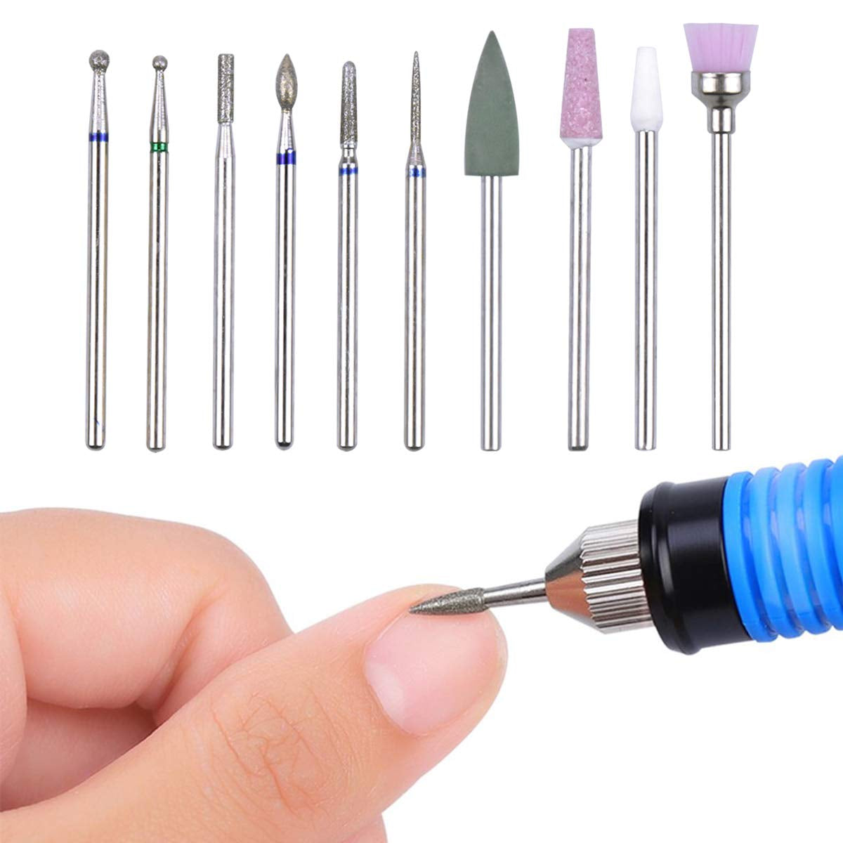 10 Stück Nagelbohrer Bits, Nagelfräser, Wolframlegierung Nagelfräser Bits, Professioneller Nagelfräser, Gelnägel Zubehör Nageldesign Zubehör Für Maniküre Pediküre Entfernen Nail Art