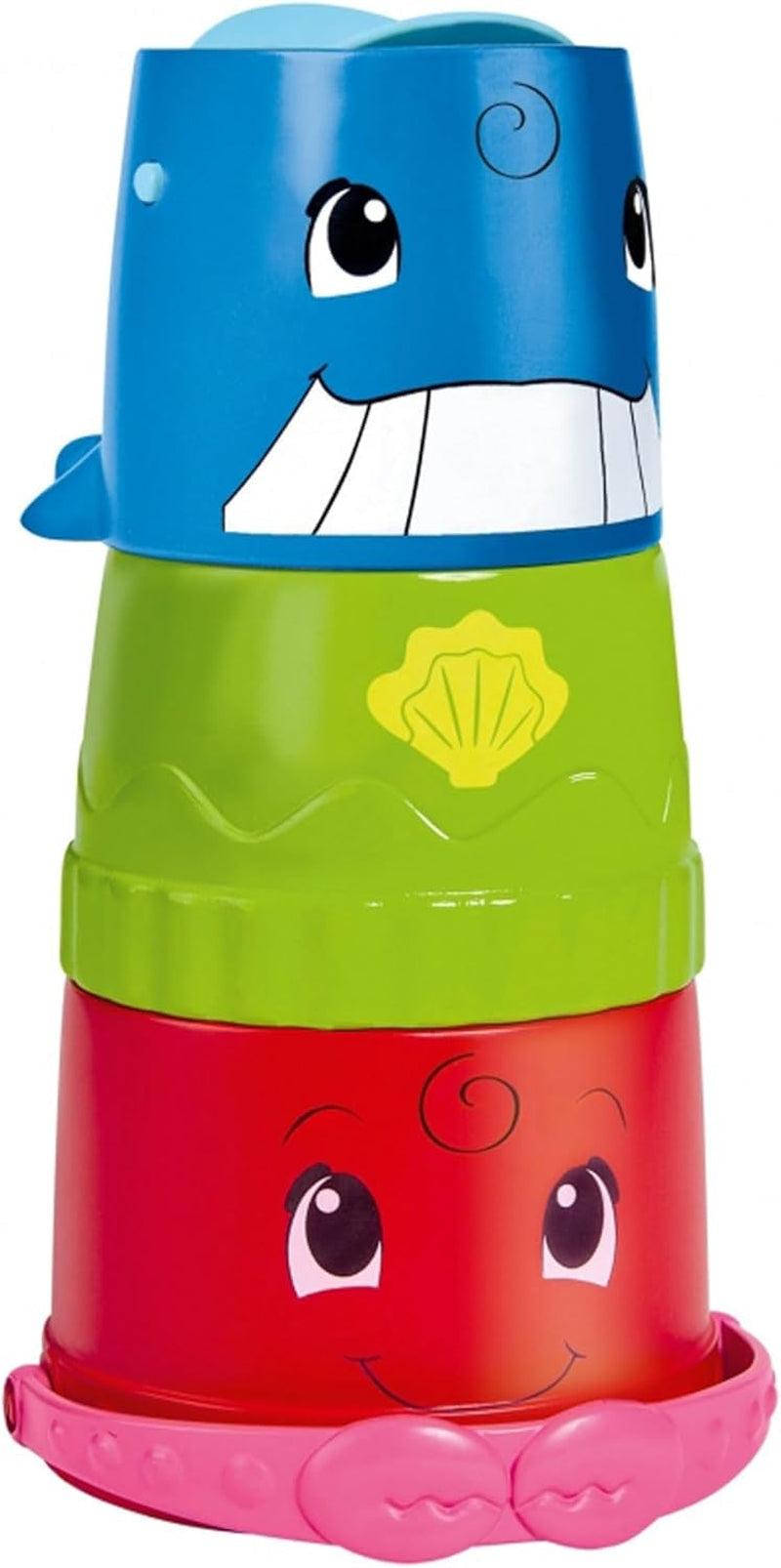 Simba 104010183 - Găleată ABC cu pahar stivuibil, găleată și pahar colorat cu curs de apă și roată de apă, 3 piese, 23cm, de la 12 luni Jucarii Bebe Naty Shop Titlu implicit