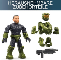 MEGA Halo Flotteneinsatzkommando Warthog - mit authentischen Details und aktivem Federungssystem, inklusive 5 beweglicher Sammelfiguren, 469 Bausteine und Teile, ab 13 Jahren, HNC57