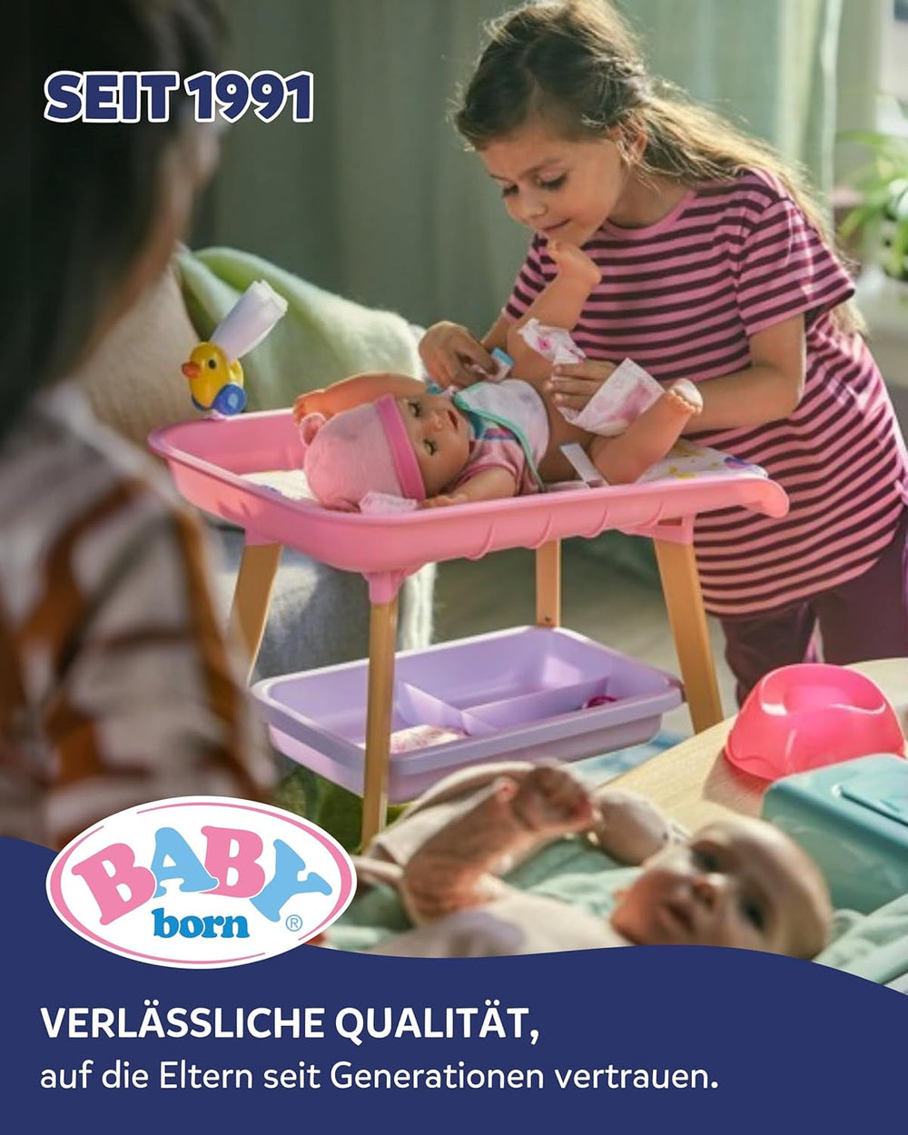 BABY Born Emma - păpușă bebeluș 43 cm - 10 funcții, inclusiv accesorii și saltea - Funcționează complet fără baterii - Potrivită pentru copii cu vârsta de 3 ani și peste