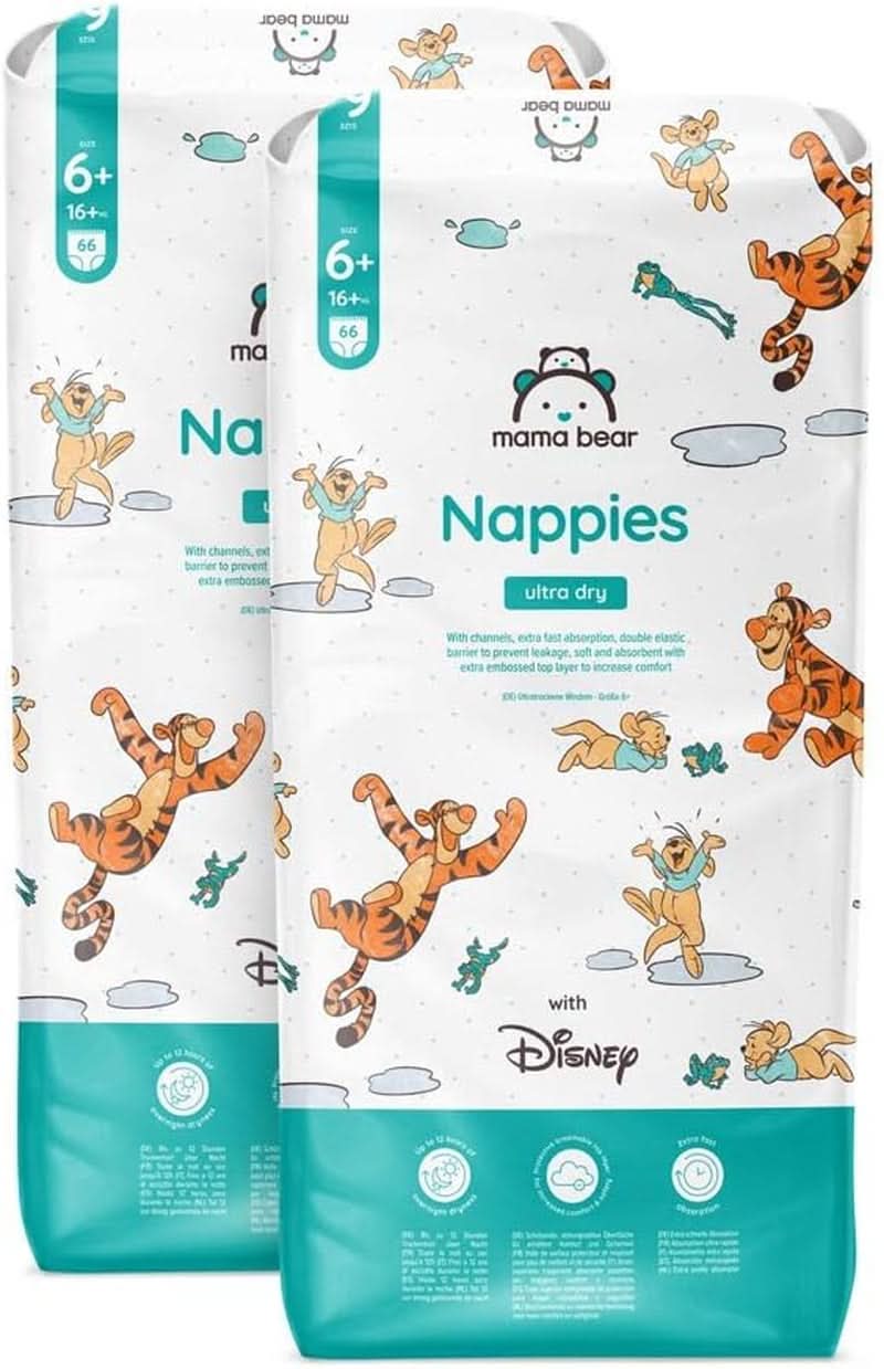Windeln Mama Bear Disney Ultra Dry Größe 4 (8-14 kg), weiß, 84 Stück (1 Packung)