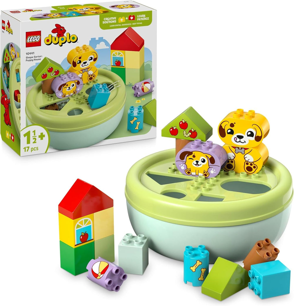 LEGO DUPLO Formsortierer: Welpenhaus - Montessori Sortierspielzeug für Kleinkinder mit bunten Steinen in verschiedenen Formen - Lernspielzeug für Feinmotorik für Mädchen & Jungen ab 18 Monaten - 10441