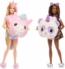 Barbie Cutie Reveal Pyjamaparty Deluxe Set - Über 35 Überraschungen inkl. 2 Puppen, 2 Haustiere, Farbwechsel & Zubehör für endlosen Spielspaß ab 3 Jahren, HRY15