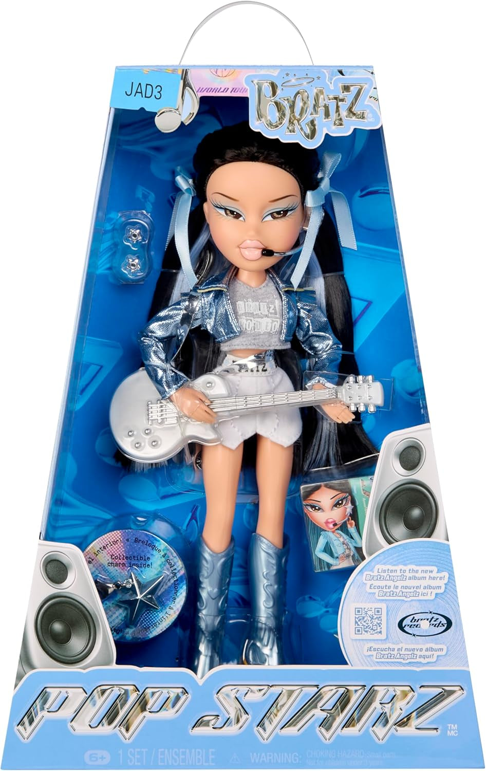 BRATZ Pop Starz Yasmin – Modepuppe mit Anhänger zum Sammeln, Outfit und Musikzubehör