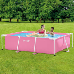 Intex 28266NP - Piscină supraterană dreptunghiulară cu cadru, 1662 L, oțel și PVC, roz, 220x150x60 cm