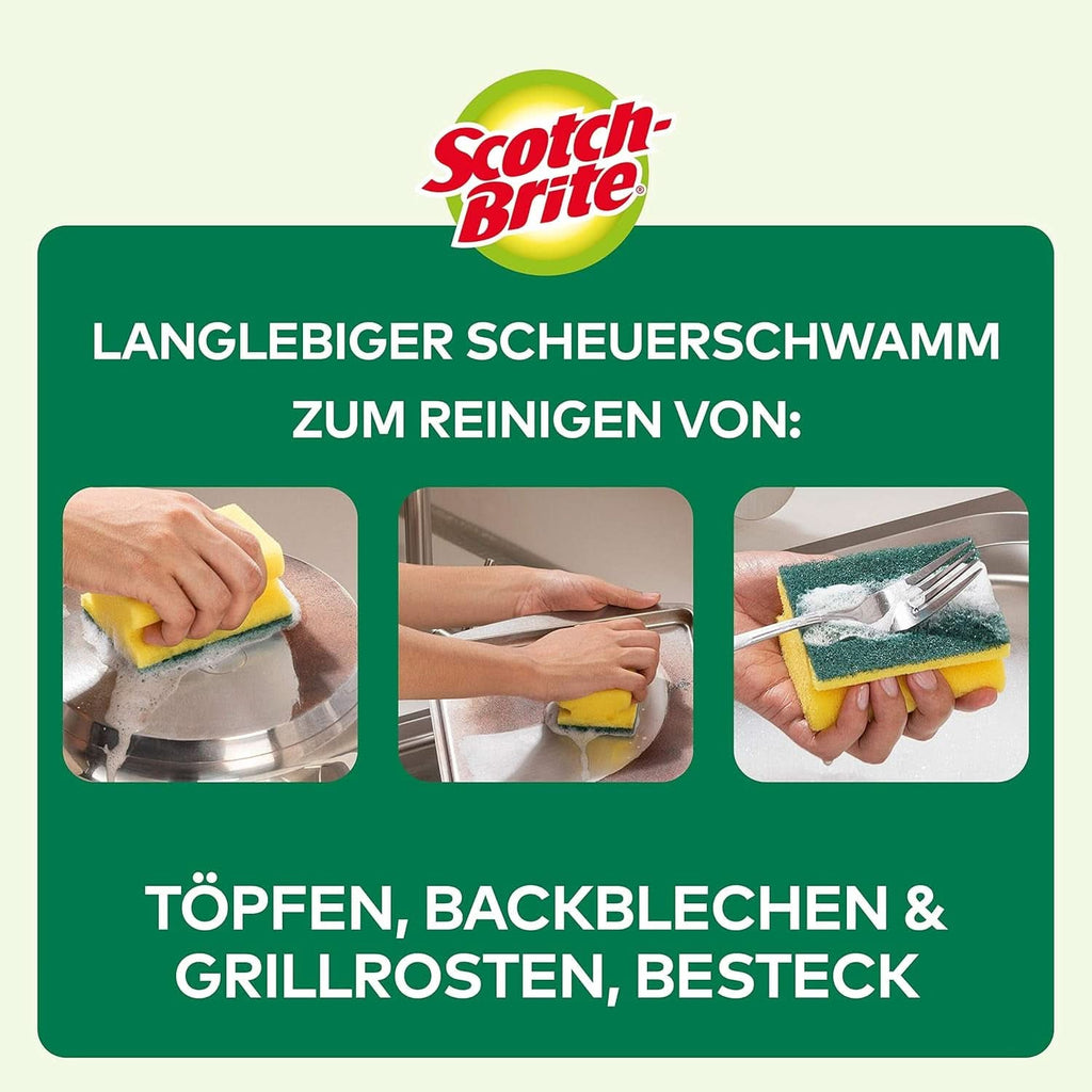 Scotch-Brite Classic Pot Cleaner, 16 bureți per pachet, burete pentru bucătărie - curăță puternic și eficient Detergenti Bucatarie Naty Shop