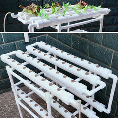 Kit de creștere hidroponică, sistem de creștere hidroponică din PVC, 2 straturi, 72 de găuri, sistem hidroponic, kit de creștere, sisteme de creștere a plantelor fără sol, sistem de cultură hidroponică fără sol în apă