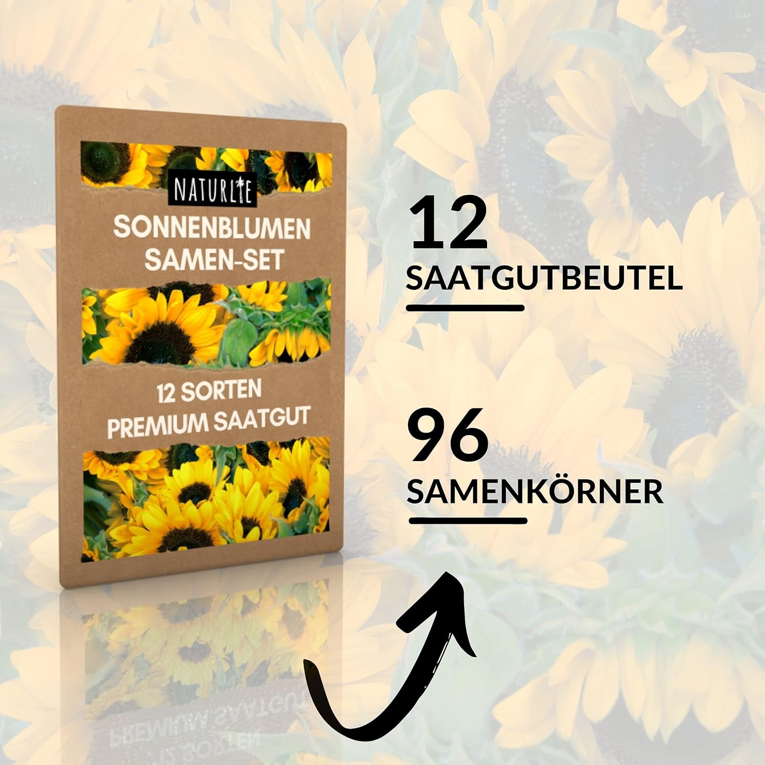 12Er Sonnenblumen Samen Set - 12 Schöne Sorten Premium Sonnenblumensamen - Blumen Saatgut Für Bienen - Super Garten Geschenk - Blumensamen Sommerblumen Anzuchtset Von