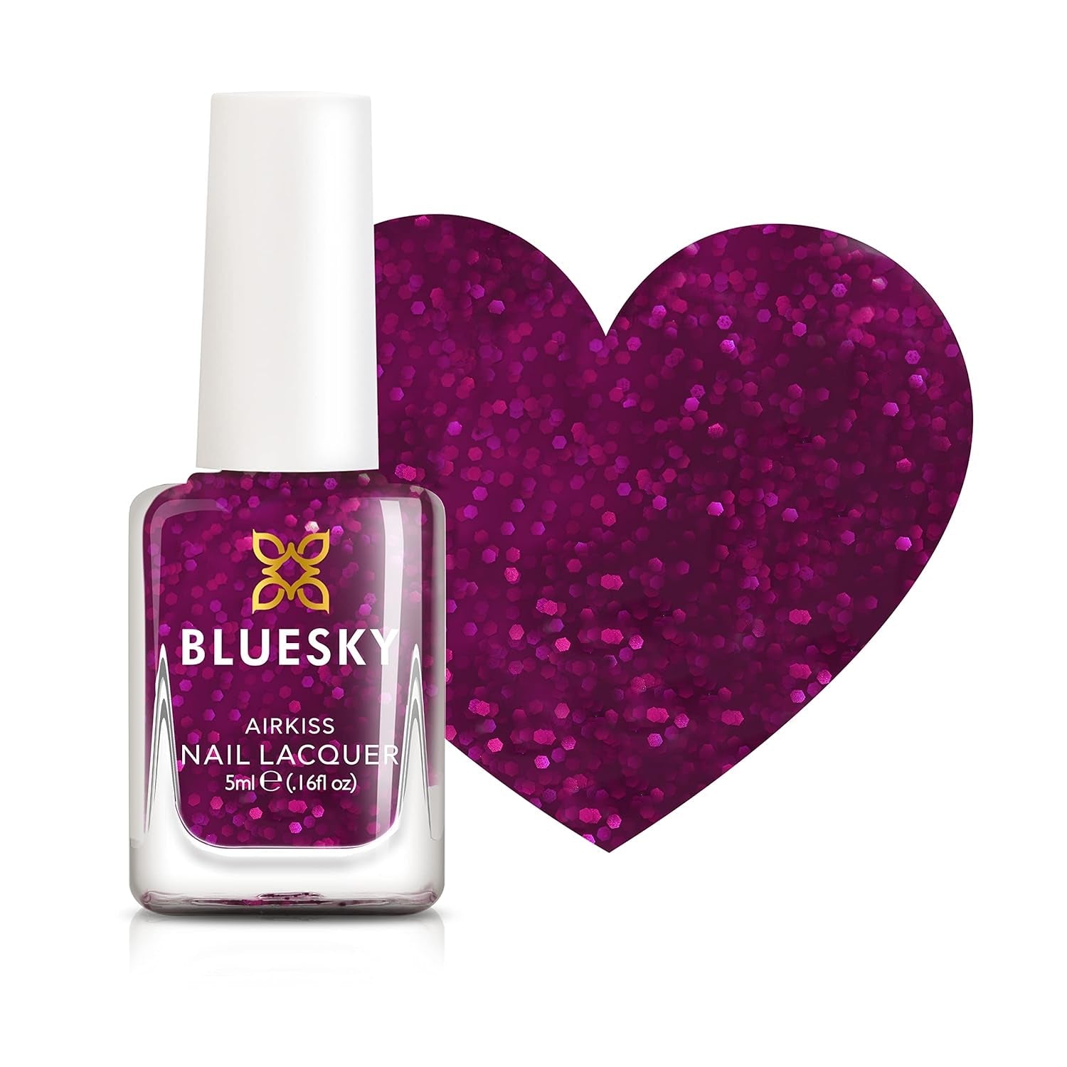 Oja pentru unghii Bluesky Kids - tot sclipiciul, roz. Oja ușor de decojit, non-toxică, pe bază de apă, fără planare, pentru copii, 5ml