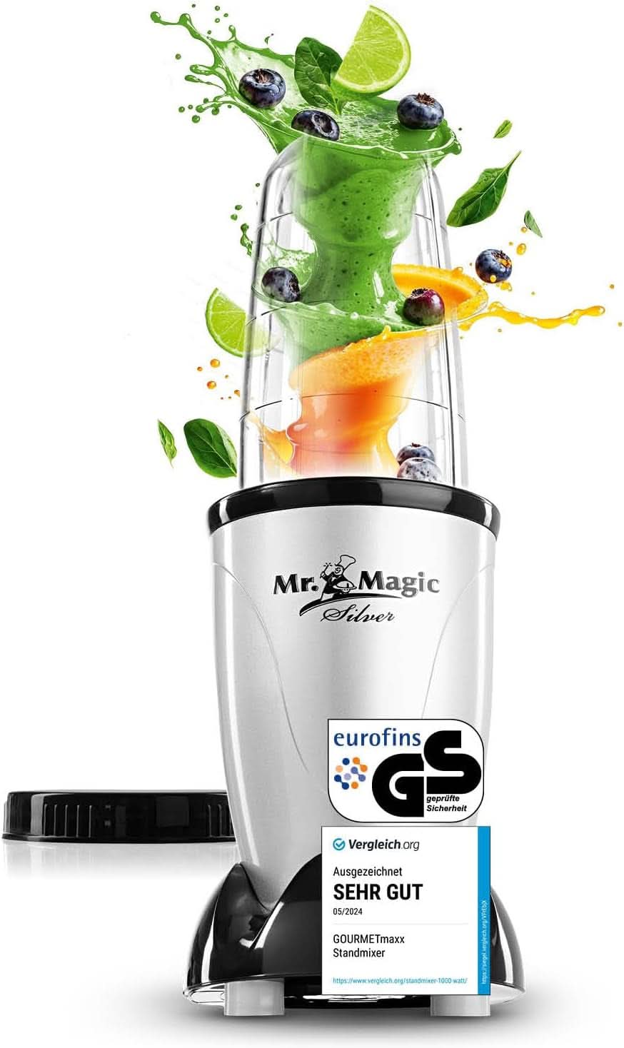 Gourmetmaxx Mr Magic Blender, Smoothie Maker mit XXL Naty Shop Zubehörpaket