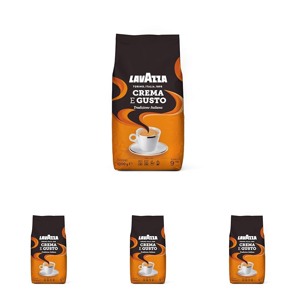 Lavazza, Crema E Aroma, boabe de cafea Arabica și Robusta, ideale pentru mașinile Espresso Cafea Naty Shop 4 x 1 Kg Crema E Gusto