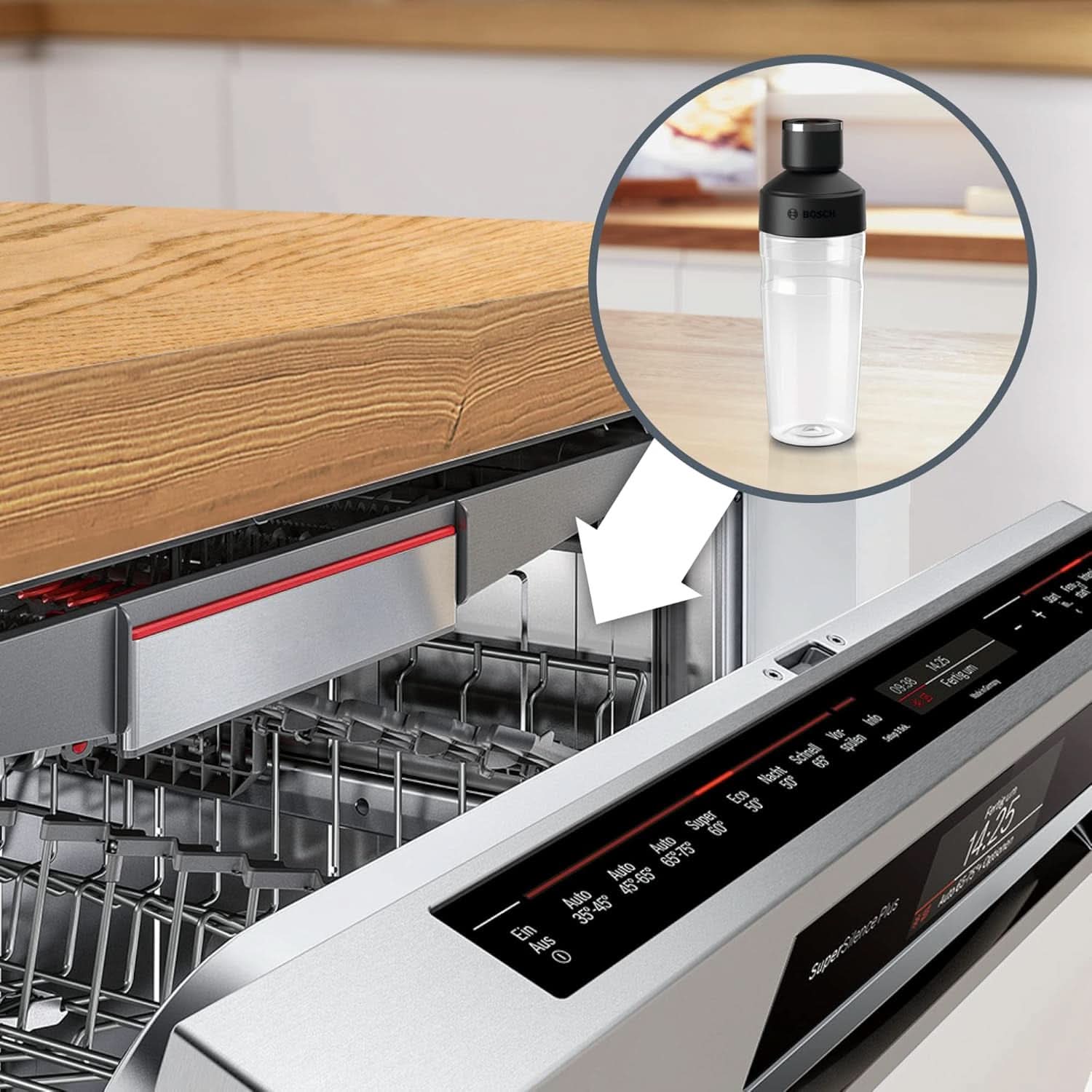 Bosch Vakuum-Standmixer Vitapower Serie 8 MMBV621M, Starke Mixleistung, Vitaminschonende Zubereitung, 4 Automatikprogramme, Vakuum-Togo Flasche, 37.000 U/Min, 1000 W, Silber Mutter und Kind Naty Shop