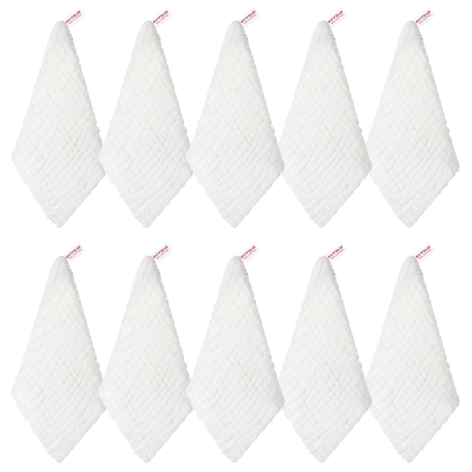 EXTSUD Babywaschlappen, 10er-Pack Musselin-Babyhandtücher Mutter und Kind Naty Shop