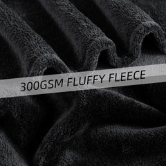 Pătură confortabilă Pătură pufoasă din fleece 130 X 150 cm Pături de pat Pătură de canapea Pături moi mari și aruncări pentru adulți Aruncări pentru canapele Cald Lavabil la mașină Negru Paturi si Cuverturi Good Nite