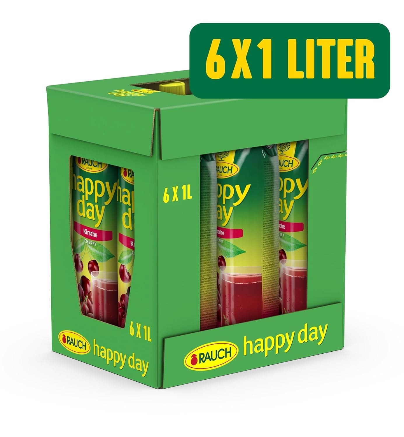 Rauch Happy Day Kirsche | Aus ausgewählten Sauerkirschen | 6X 1 Liter, Tetra Prisma Naty Shop