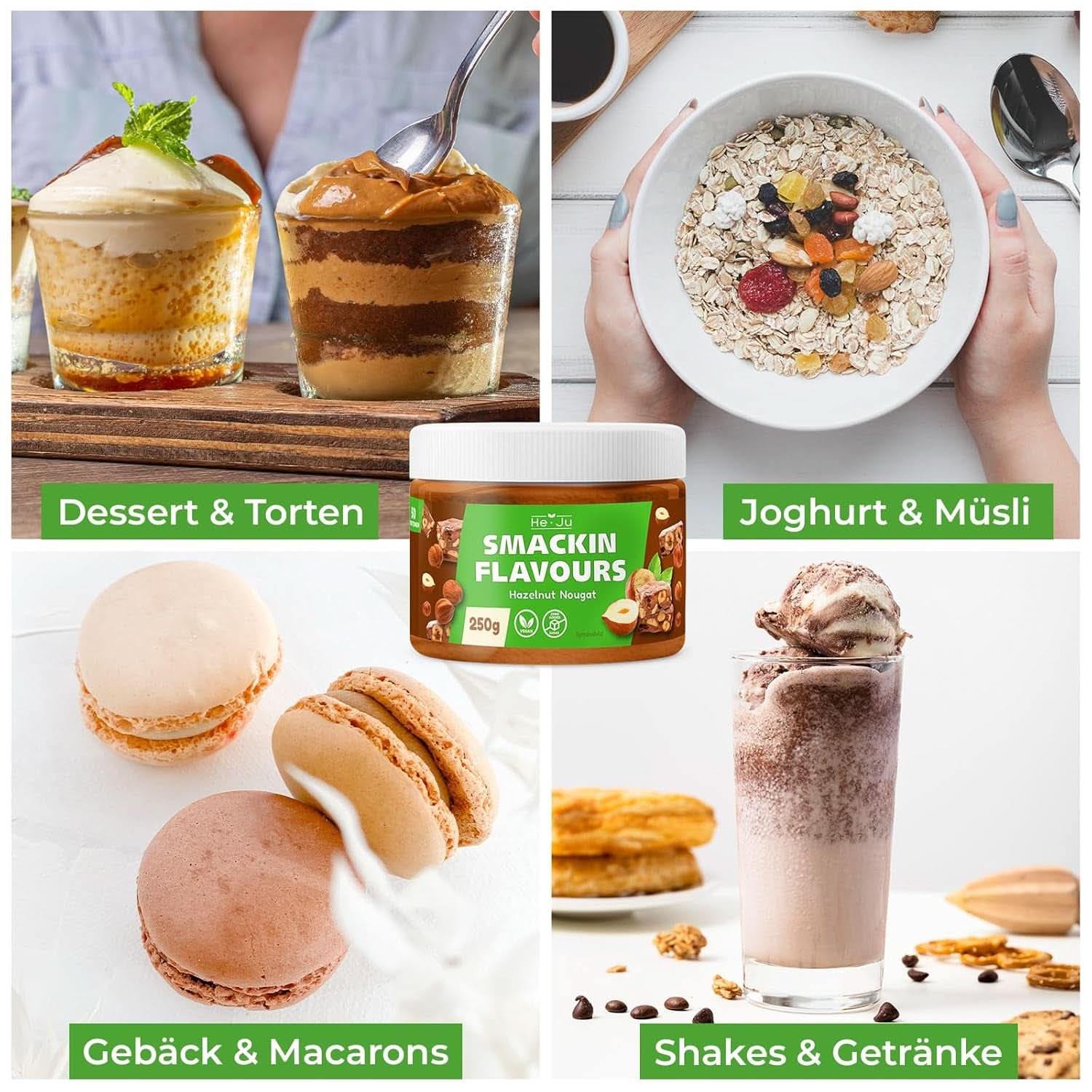 He-Ju Pudră cu aromă de turtă dulce cu alune, 250 grame Arome Naty Shop