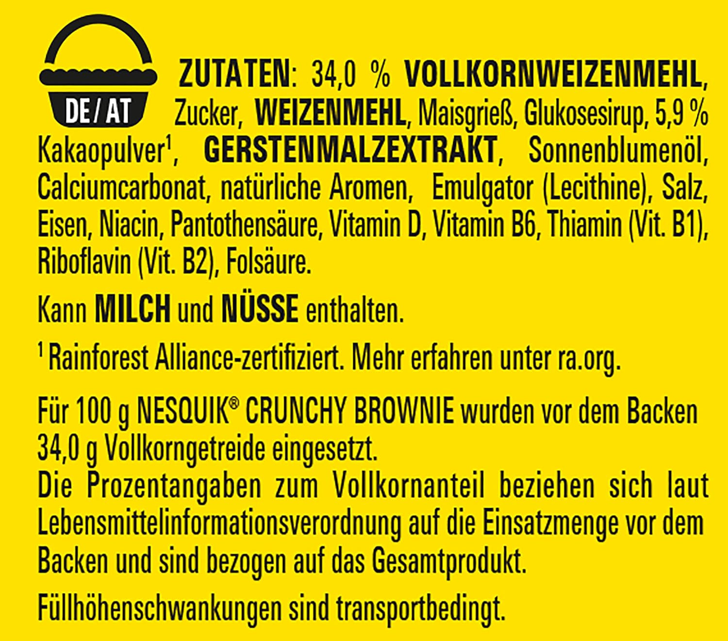 Nestlé NESQUIK Crunchy Brownie, cereale crocante pentru micul dejun cu bucăți de ciocolată și o formă inovatoare pentru un plus de crocant, pachet de 7 (7 x 300g)