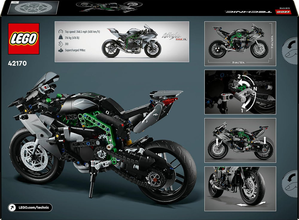 LEGO Technic Kawasaki Ninja H2R Motorrad, Geschenk für Kinder & Erwachsene zum Geburtstag, Dekoration, Spielzeug, Modell für Jungen und Mädchen ab 10 Jahren 42170