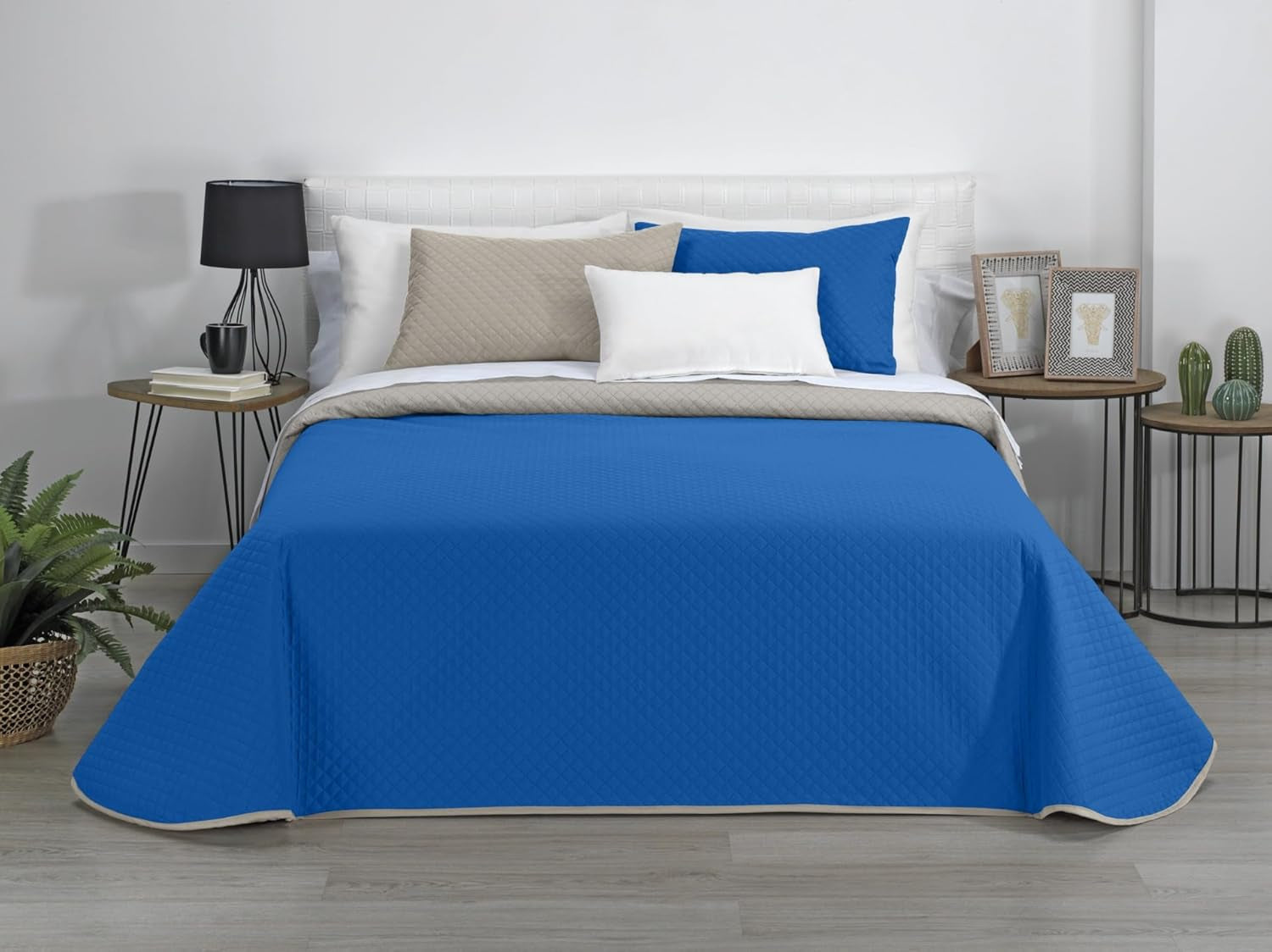 Estoralis | AVA | Cuvertură Boutique Reversibilă | Pentru toate anotimpurile | Culoare - gri/albastru | Pentru pat 80/90 cm. pat. (180 X 270 Cm. Ancho X Alto) | Cuvertură cu matlasare Plapumi si pilote Naty Shop Titlu implicit