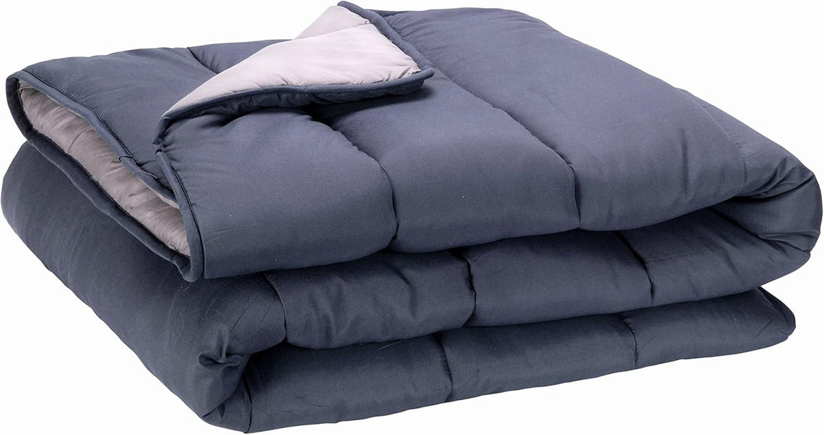 Pikolin Home – Wendedecke 300 g – zweifarbige nordische Füllung – für Bett 150 – gemütlich, warm, atmungsaktiv, Senfgelb, 240 x 220 cm. Steppdecken und Steppdecken Naty Shop graues Kissen 100/105 – 180 x 260 cm