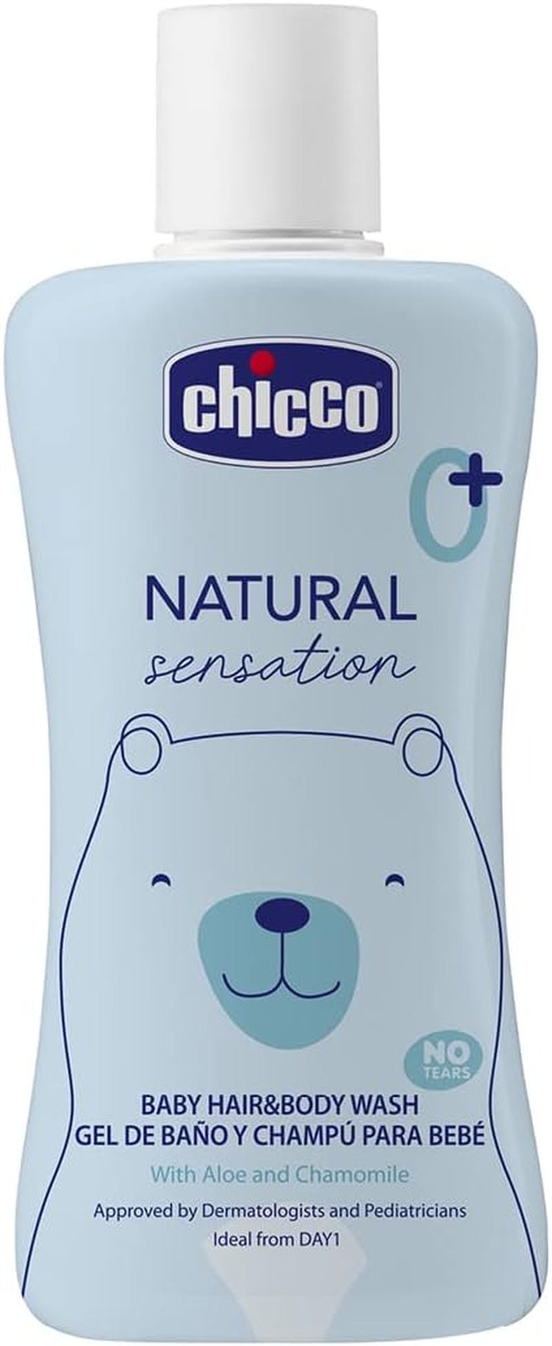 CHICCO NATURAL SENSATION - SET 2: 1 ȘAMPON ȘI BAIE - FĂRĂ USCARE 200 ML, 1 CREMĂ DE SCHIMBARE 4ÎN1 100 ML Copii - Baie si Skincare Naty Shop