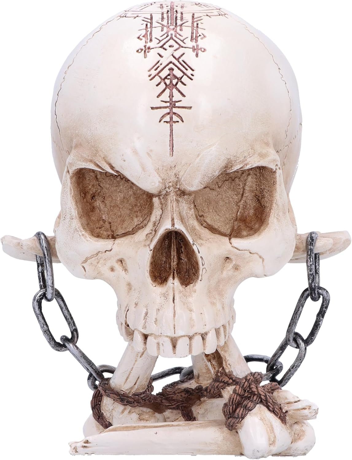 Craniu renascentist, 19 cm, rășină, negru și auriu, model baroc auriu, ornament craniu negru, decor gotic, turnat din cea mai fină rășină sintetică, pictat manual de experți Statuete si sculpturi Naty Shop Rupt alb 14,5 cm