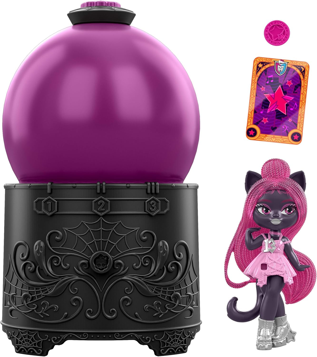 Monster High Zaubertränke Kristallkugel-Minipuppen, ca. 8 cm große Überraschungsfiguren mit Water Reveal, Talismanen und Schicksalskarte (Figuren können abweichen), JCX99