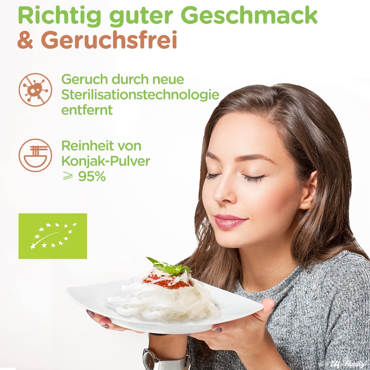 Elf-Family 6 Boxen (12 Stück) Bio-Konjak-Shirataki-Nudeln mit extrem niedrigem Kohlenhydratgehalt, vegan, glutenfrei – 1,62 kg, ohne Kohlenhydrate/Keto/kalorienarm/fettfrei/zuckerfrei, Instant-Nudeln – Spaghetti und Fettuccine