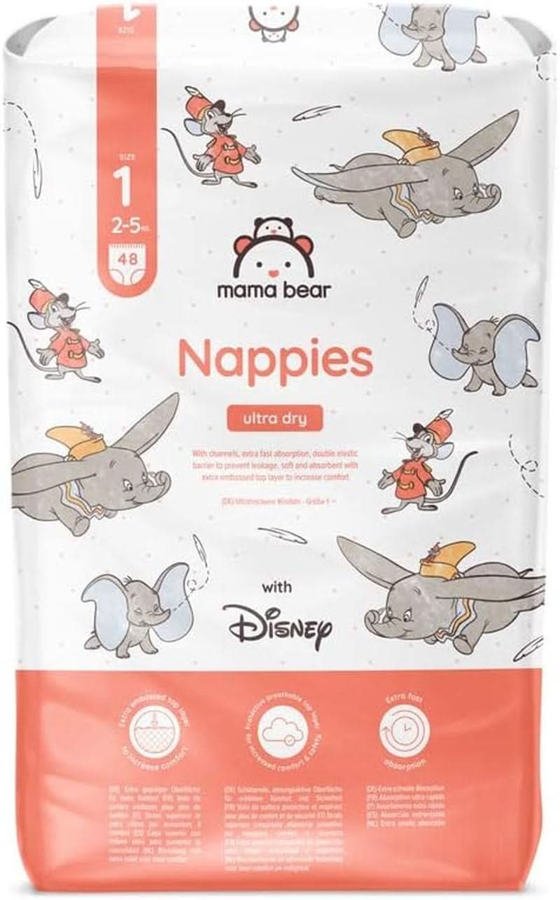 Windeln Mama Bear Disney Ultra Dry Größe 4 (8-14 kg), weiß, 84 Stück (1 Packung)