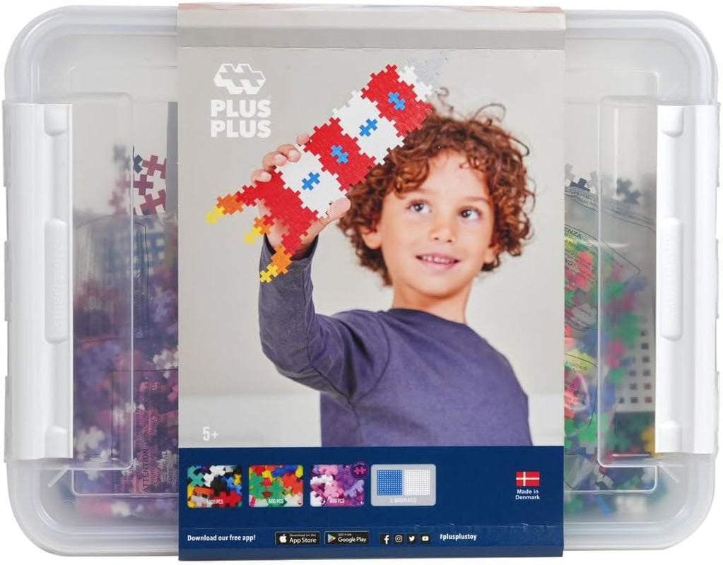 Plus-Plus 9603406 Kreativ-Bausteine Box, Geniales Konstruktionsspielzeug, 2400 Teile