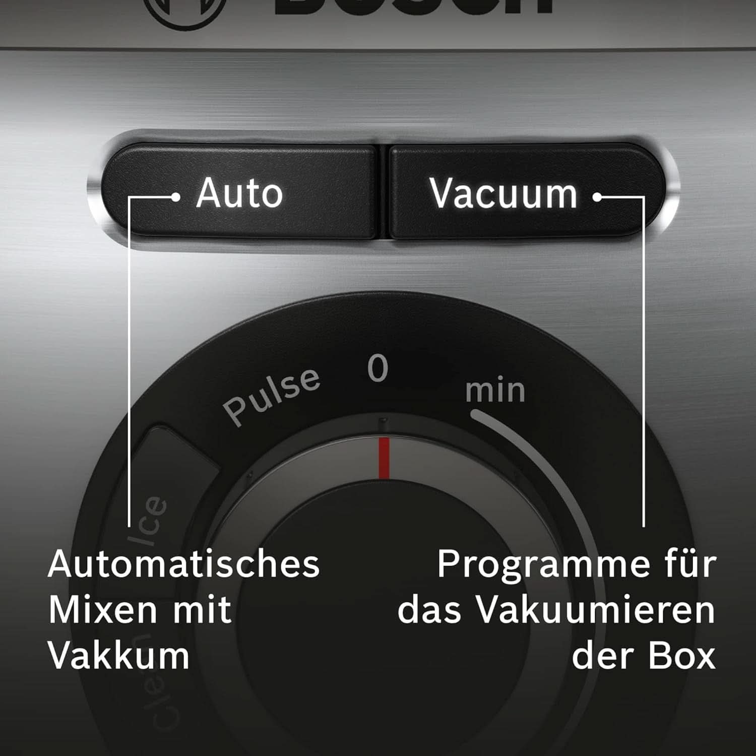 Bosch Vakuum-Standmixer Vitapower Serie 8 MMBV621M, Starke Mixleistung, Vitaminschonende Zubereitung, 4 Automatikprogramme, Vakuum-Togo Flasche, 37.000 U/Min, 1000 W, Silber Mutter und Kind Naty Shop