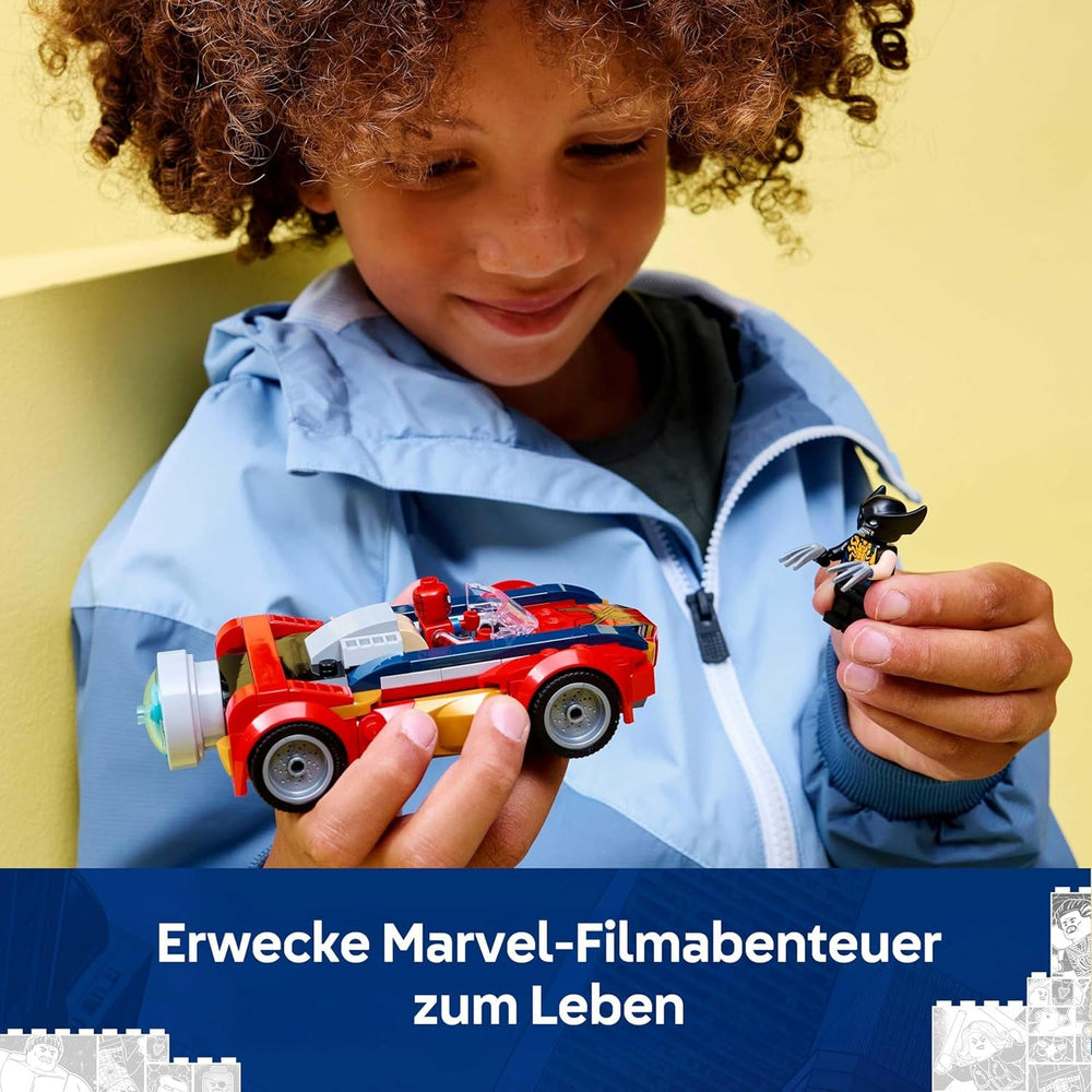 LEGO | Marvel Spider-Man Auto vs. Venomized Wolverine - Superhelden Spielzeug mit Spielzeugauto - Konstruktionsspielzeug mit 2 Minifiguren und 2 Shooter - Geschenk für Jungen ab 7 Jahren - 76336