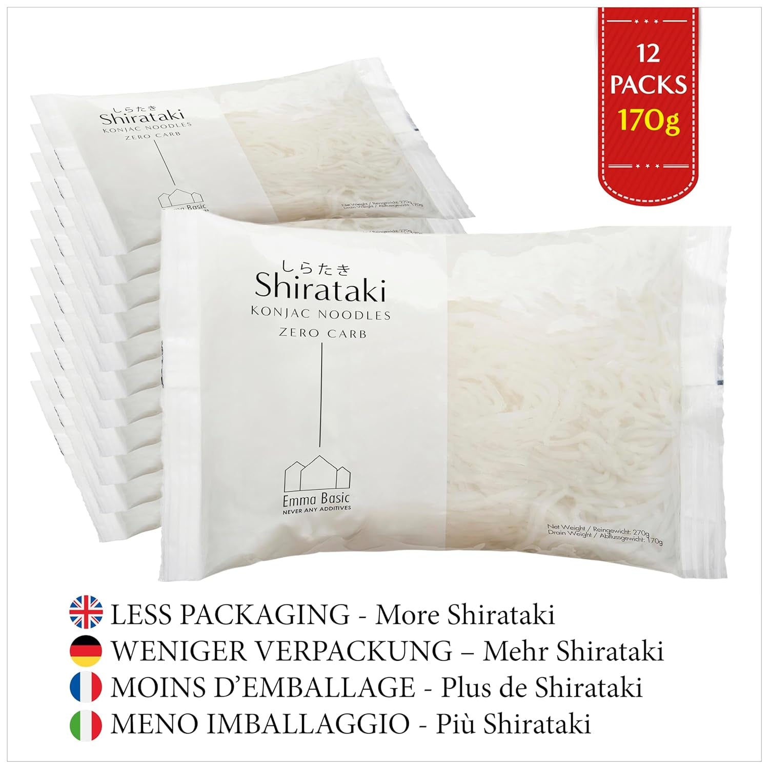 - Shirataki-Konjak-Nudeln 12x270g | Vegan | Glutenfrei