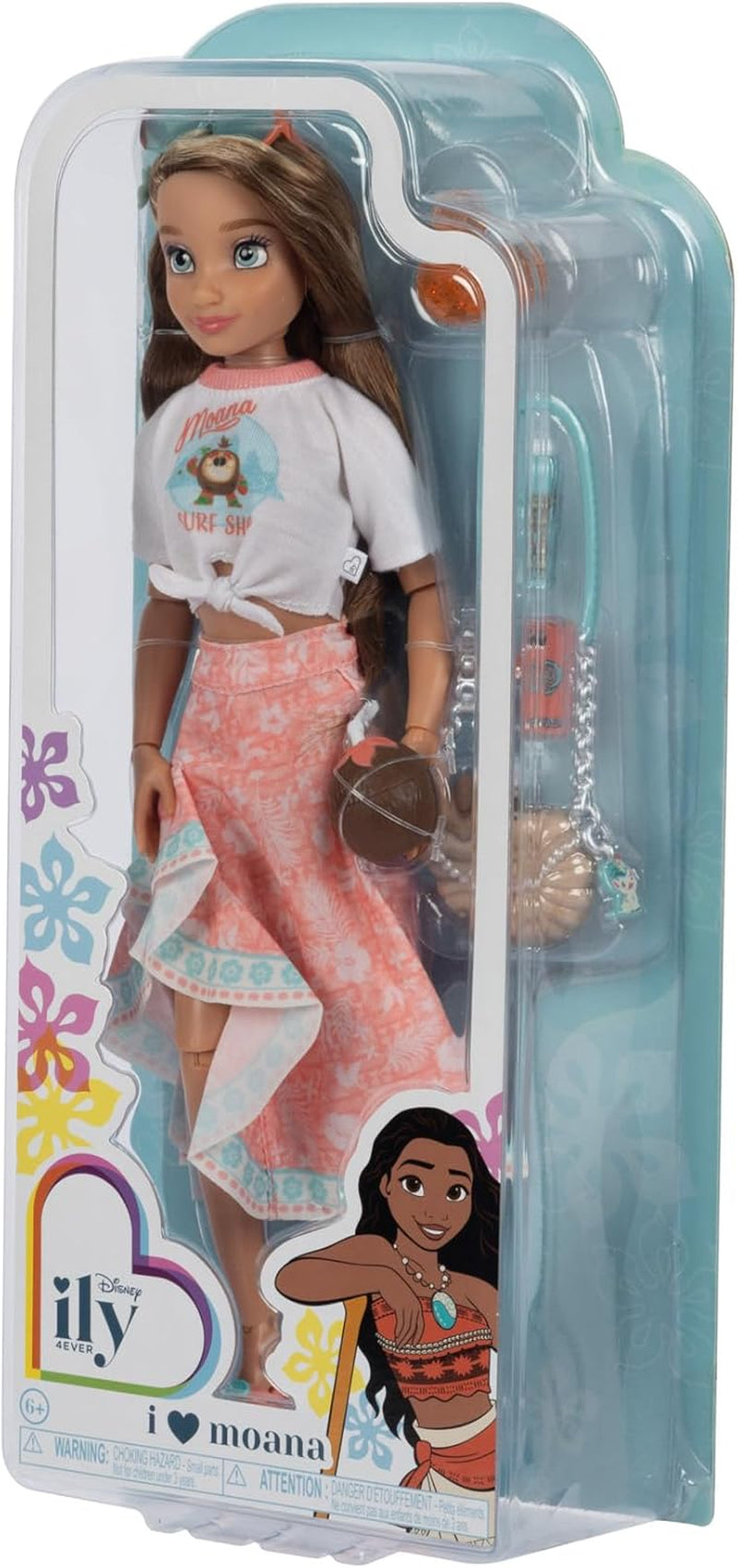 Disney ILY 4EVER Vaiana Modepuppe mit Zubehör, 29 cm, 13 Bewegungspunkte, offiziell lizenziert von Jakks Pacific. Komplett mit kombinierbarem Zubehör und glitzerndem Micky-Ring!