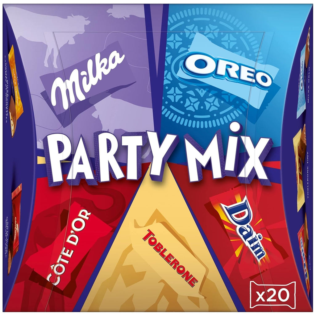 Milka Party Mix 6 x 159 grame, amestec 5 tipuri de praline diferite Bomboane de Ciocolata Naty Shop