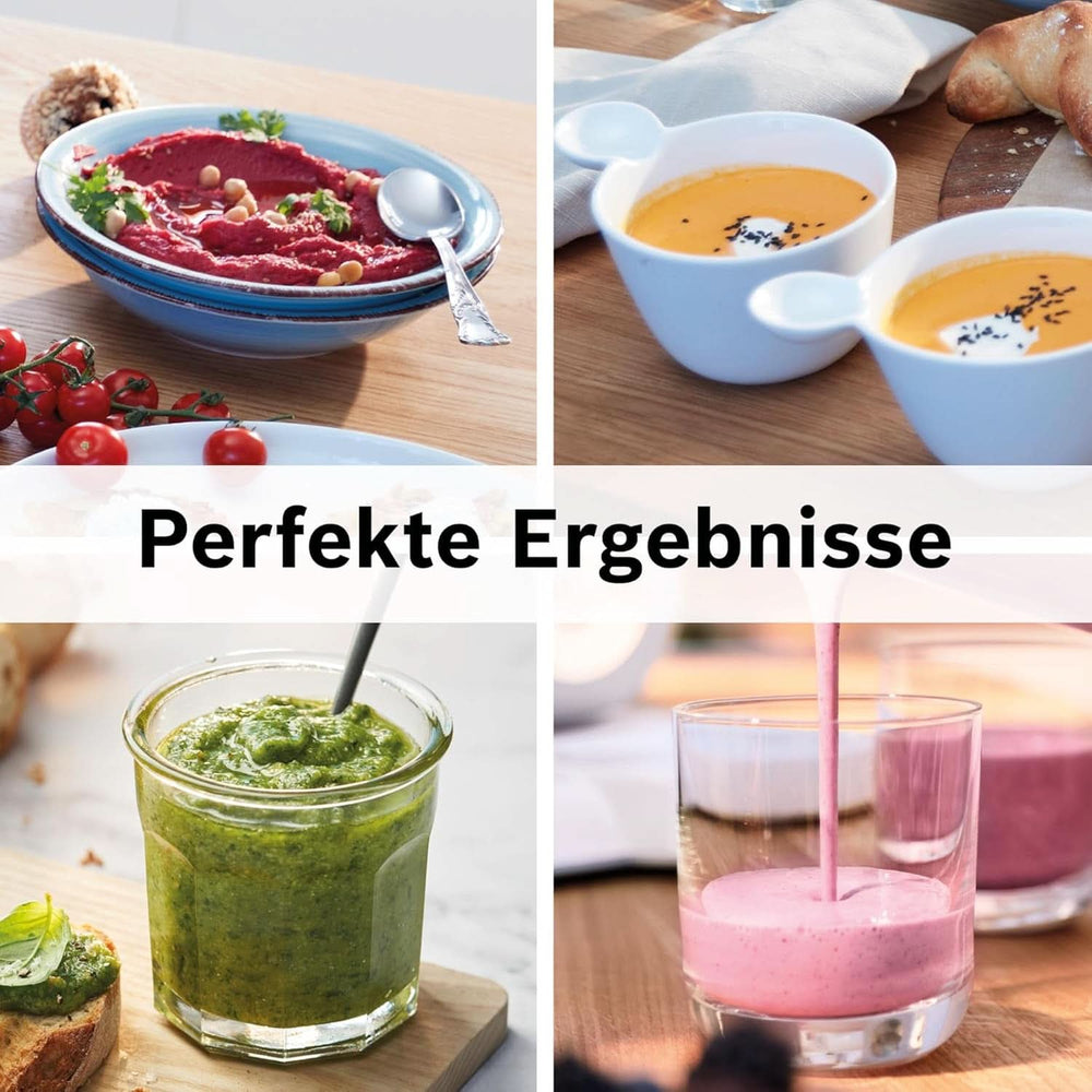 Bosch Standmixer Vitapower Serie 4 MMB6172S, Edelstahl-Klingen, 1.5L Thermosafe Glasbehälter, Stopfer, Spülmaschinengeeignete Teile, 30.000 U/Min, 1200 W, Silber Mutter und Kind Naty Shop