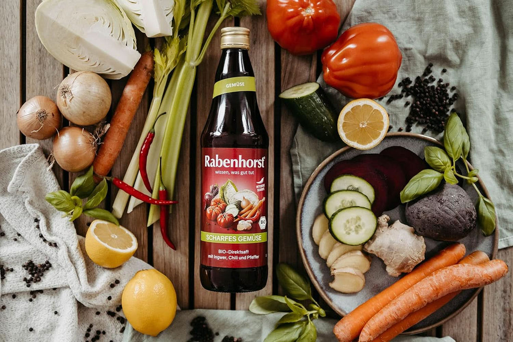 RABENHORST (6 x 700 ml) - Suc de legume de înaltă calitate din diferite legume cu o aromă picantă intensă Bauturi fara alcool Naty Shop