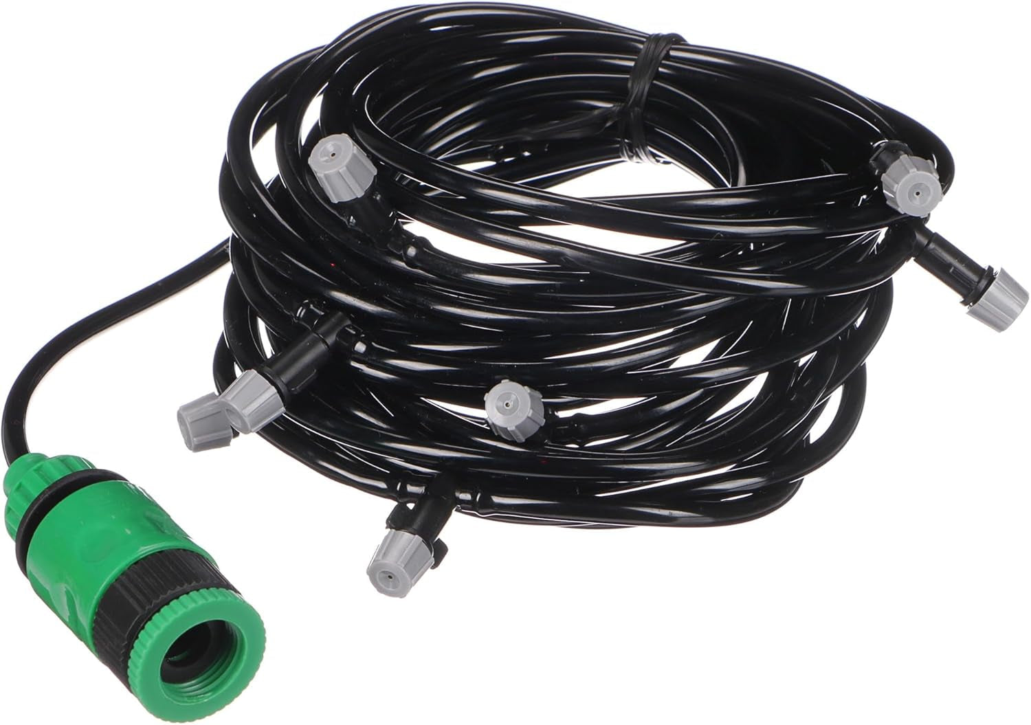 Furtun de pulverizare pentru grădină GARDEN MIST 20 m | Furtun flexibil de udare cu 20 de duze | Irigații, răcorire în zilele călduroase | Pentru sere, pergole, tufișuri | Ușor de utilizat, negru
