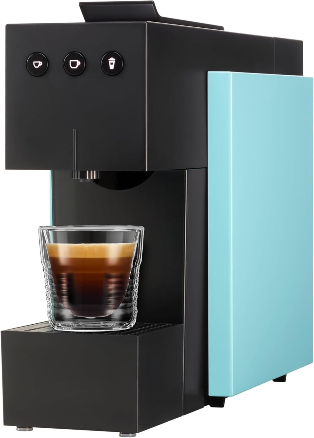 Espressor cu capsule K-FEE SQUARE pentru cafea, ceai și cacao | Espressor compact | Încălzire rapidă | Rezervor de apă de 0,8 l | 19 bar | Negru piano
