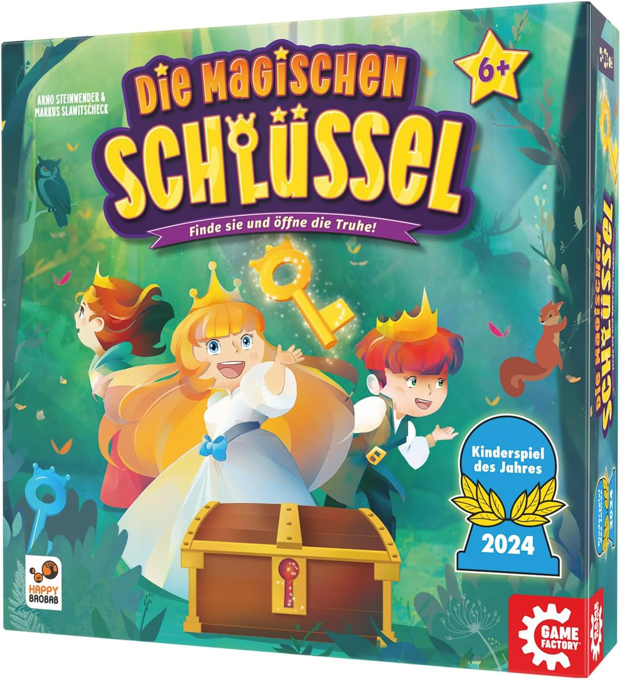 Game Factory 646323 Magic Keys, entzückendes Würfelspiel für Kinder ab 6 Jahren, Familienspiel für 2–4 Spieler, Spiel des Jahres 2024 für Kinder