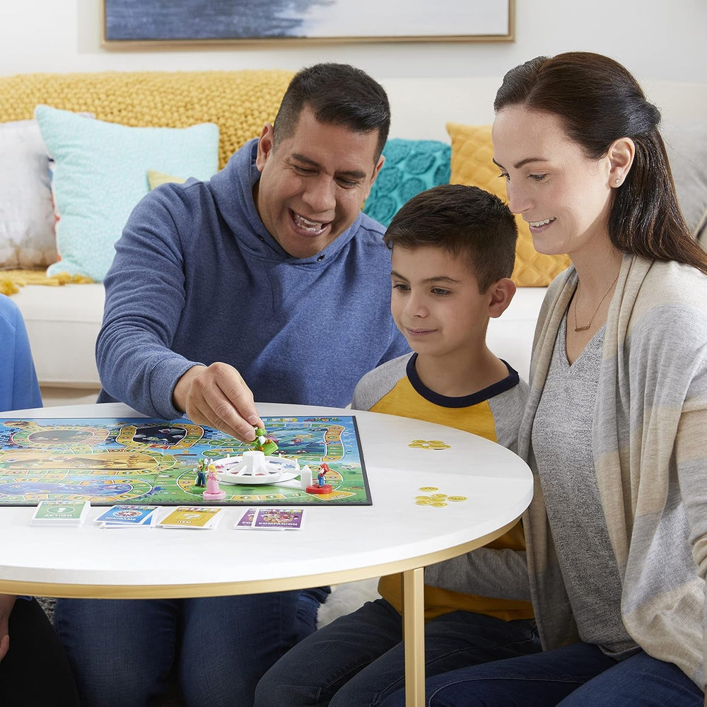 Joc de societate Hasbro The Game of Life Super Mario pentru copii cu vârsta de 8 ani și peste, joacă mini-jocuri, colectează stele și luptă cu Bowser