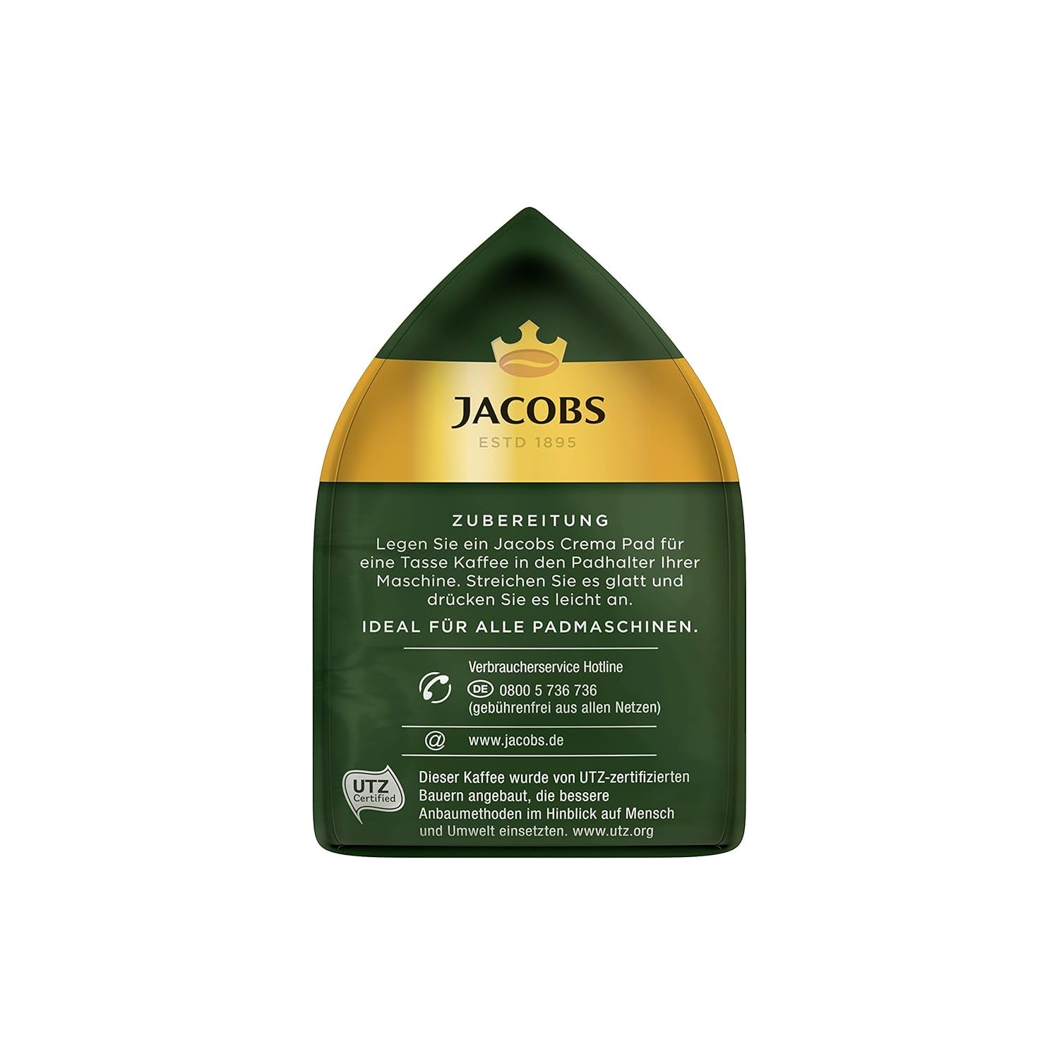 Pads Crema Kräftig, 90 Senseo kompatible Kaffeepads UTZ-zertifiziert, 5er Pack, 5 x 18 Getränke & Pads Crema, 90 Senseo kompatible Kaffeepads UTZ-zertifiziert, 5er Pack, 5 x 18 Getränke