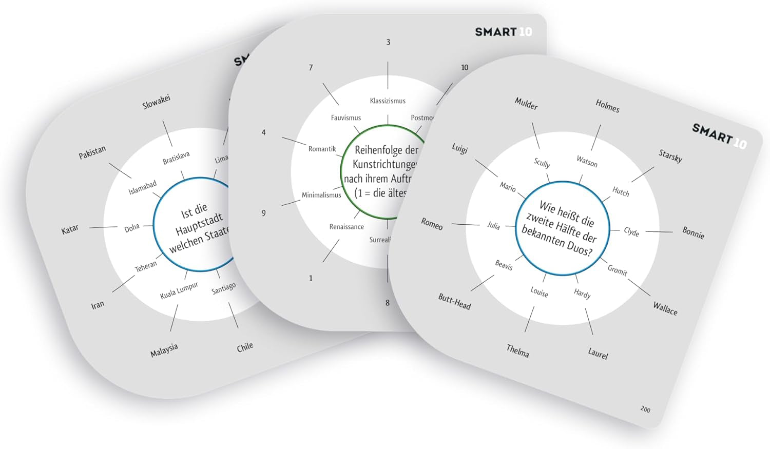 Piatnik 7167 - Smart 10 | Das revolutionäre Besserwisser-Brettspiel | Für Quiz-Enthusiasten | Wer ist der König der Quizze? | Ab 12 Jahren | Wissensfragen von A bis Z | Für zu Hause und unterwegs