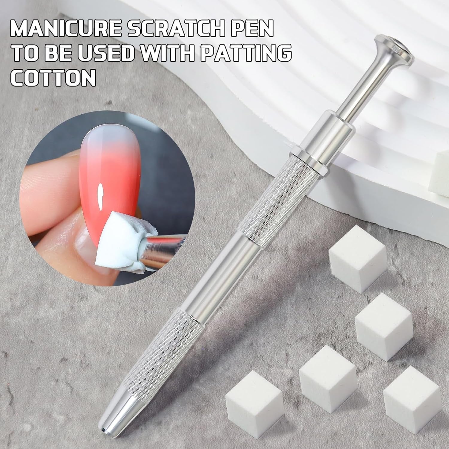 100 Stück Nail Art Schwamm Mit Piercing Zange,Nail Art Zubehör Schwamm Mit Piercing Kugel Aufdreher,Sponge Brush Applikator,Nagelkunst-Rendering-Werkzeuge,Für Gradient Nail Art Patterns Erstellen.