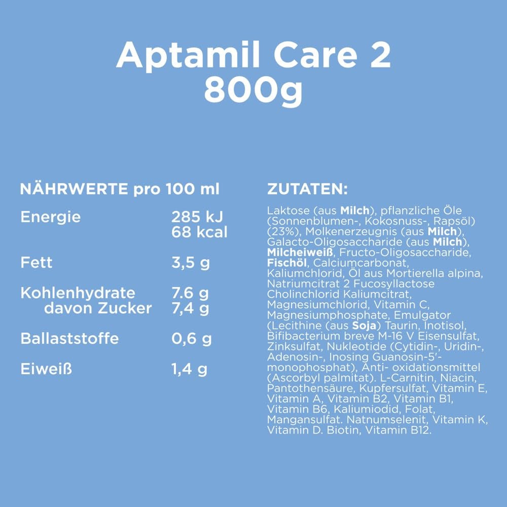 Aptamil Care 2 – Potrivit și pentru bebelușii născuți prin cezariană – 1 x 800 g