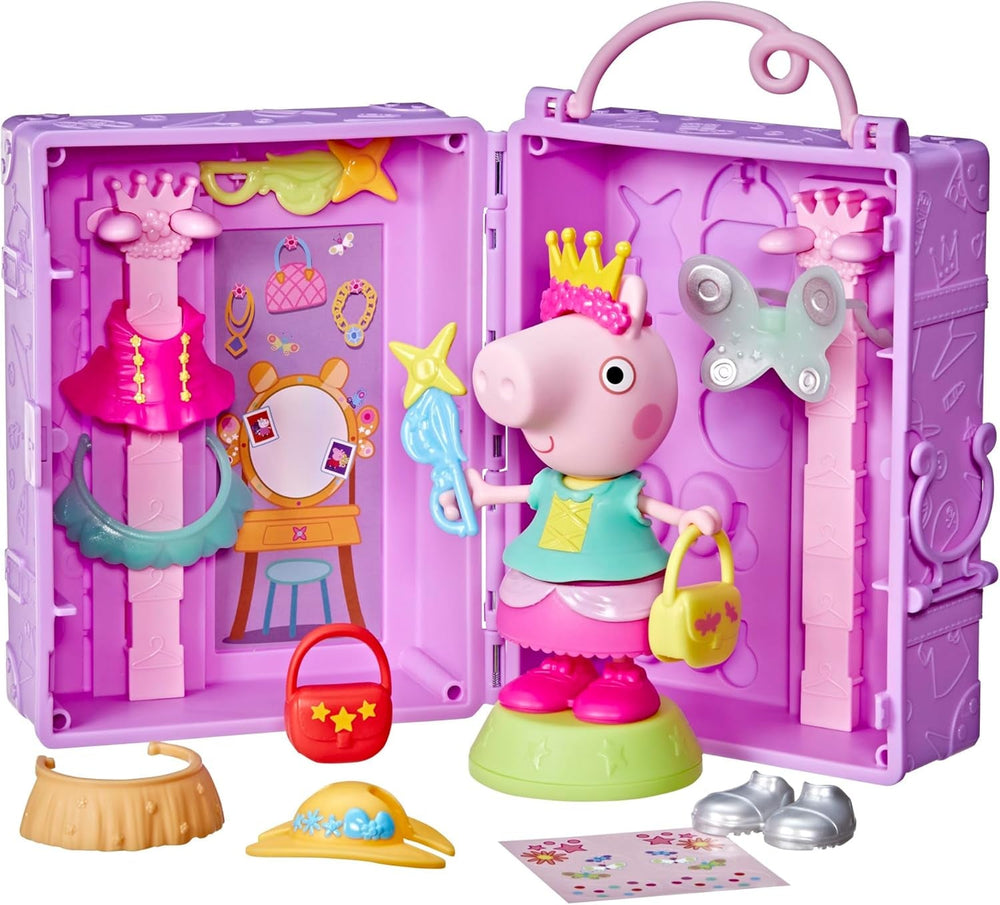 Peppa Pig Luisa Löffel Anziehspaß Figur, 15 cm große Puppe für Mädchen mit Accessoires und Kleidung zum Anziehen, interaktives Spielzeug-Set für Kleinkinder ab 3 Jahren