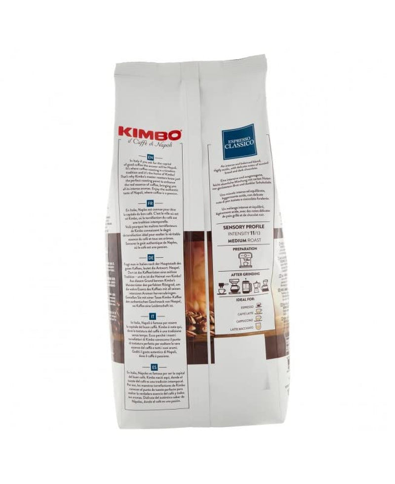 3x Boabe de cafea Espresso Classico, prăjire medie, boabe întregi de cafea, prăjire medie, pungă de 1 kg, cafea din Napoli