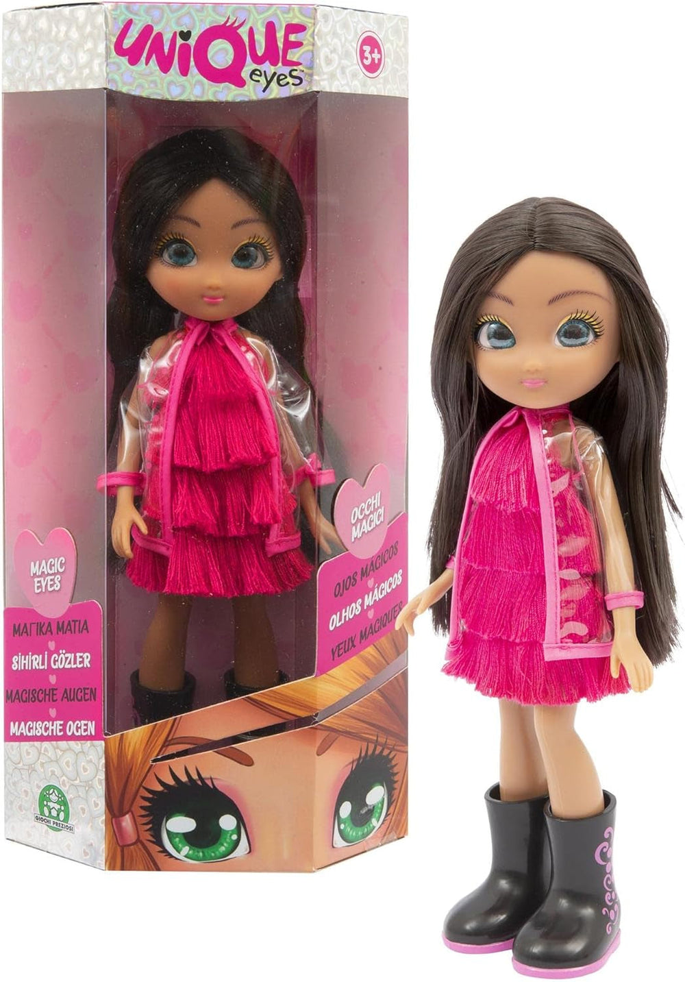 Unique Eyes, Kollektion Girly, Puppe 25 cm – Rebecca, mit ihrem Augen, mit Kleidung, Spielzeug für Kinder ab 3 Jahren, MYM122