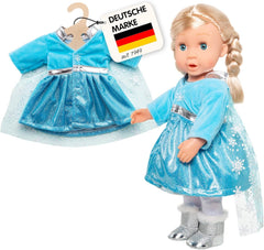Heless 2727 - Mantel Eisprinzessin mit Umhang, für Puppen, Größe 35 - 45 cm