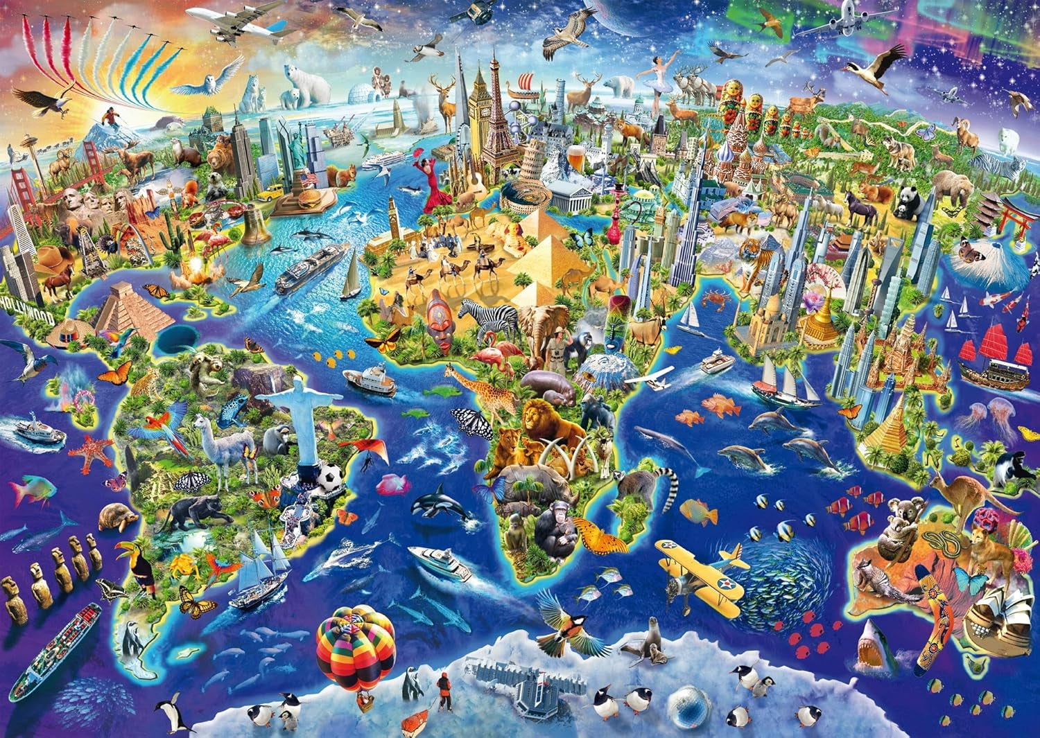 Schmidt Spiele 58288, Descoperă lumea, puzzle jigsaw 1000 piese Puzzle Naty Shop